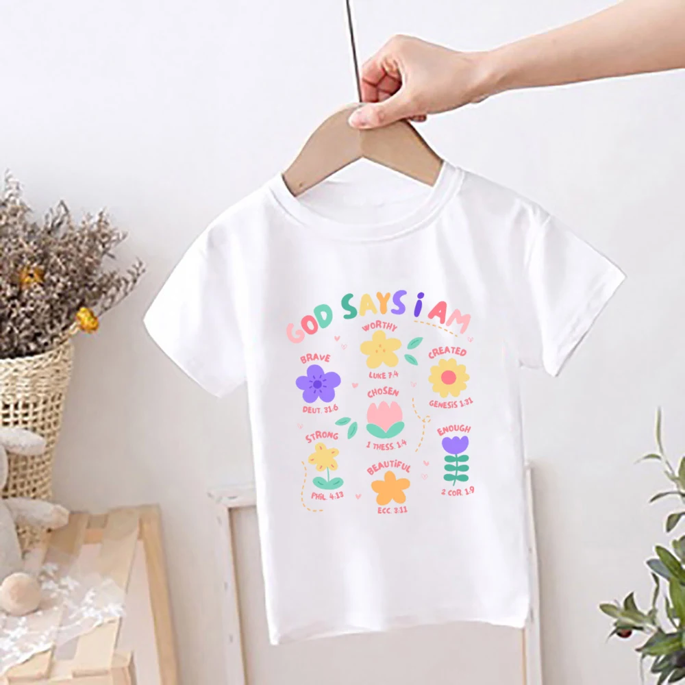 Camiseta infantil con lema Dios dice que soy valiente - Manga corta - imagen 3