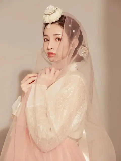 Vestido tradicional coreano para niña con accesorios