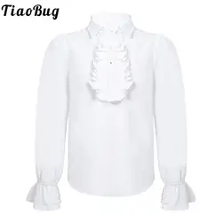 Camisa con volantes vintage para niño estilo victoriano de fiesta