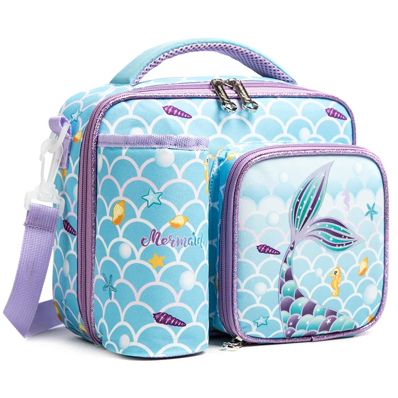 Bolsa de almuerzo infantil con bolsillos para botella y utensilios - imagen 5