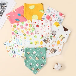 Baberos de bebé de algodón doble capa con bandana triangular