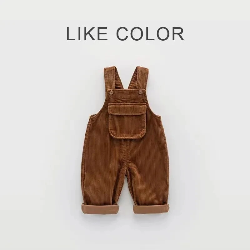 Mono de pana coreano para niños y niñas, cálido y reversible - imagen 2