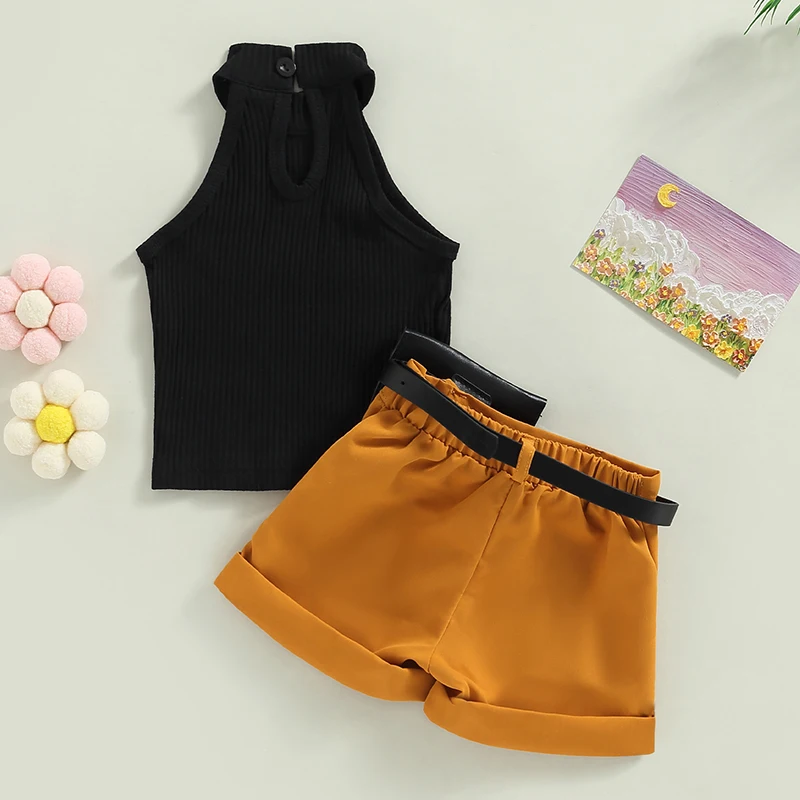 Conjunto de verano infantil sin mangas – Top halter y pantalón corto - imagen 5