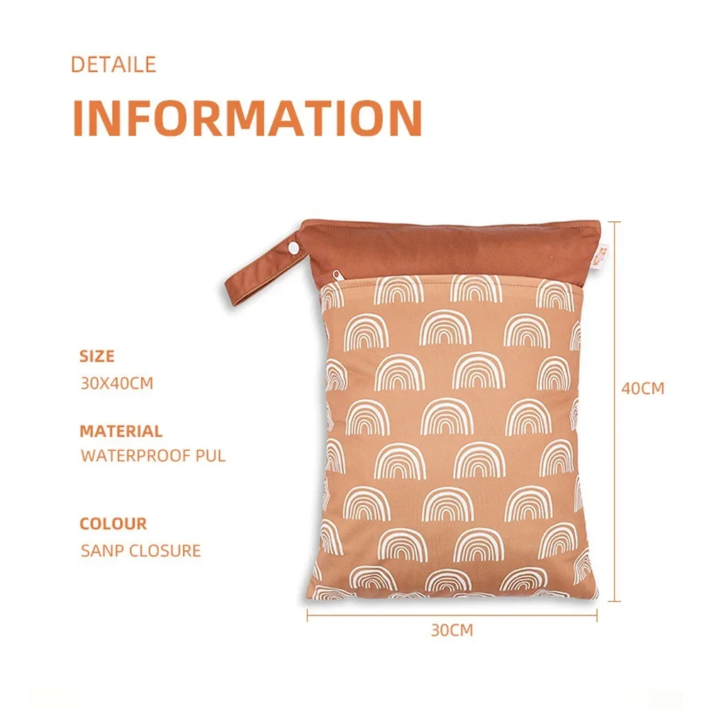 Bolsa para pañales impermeable húmedo-seco con doble cremallera - imagen 2