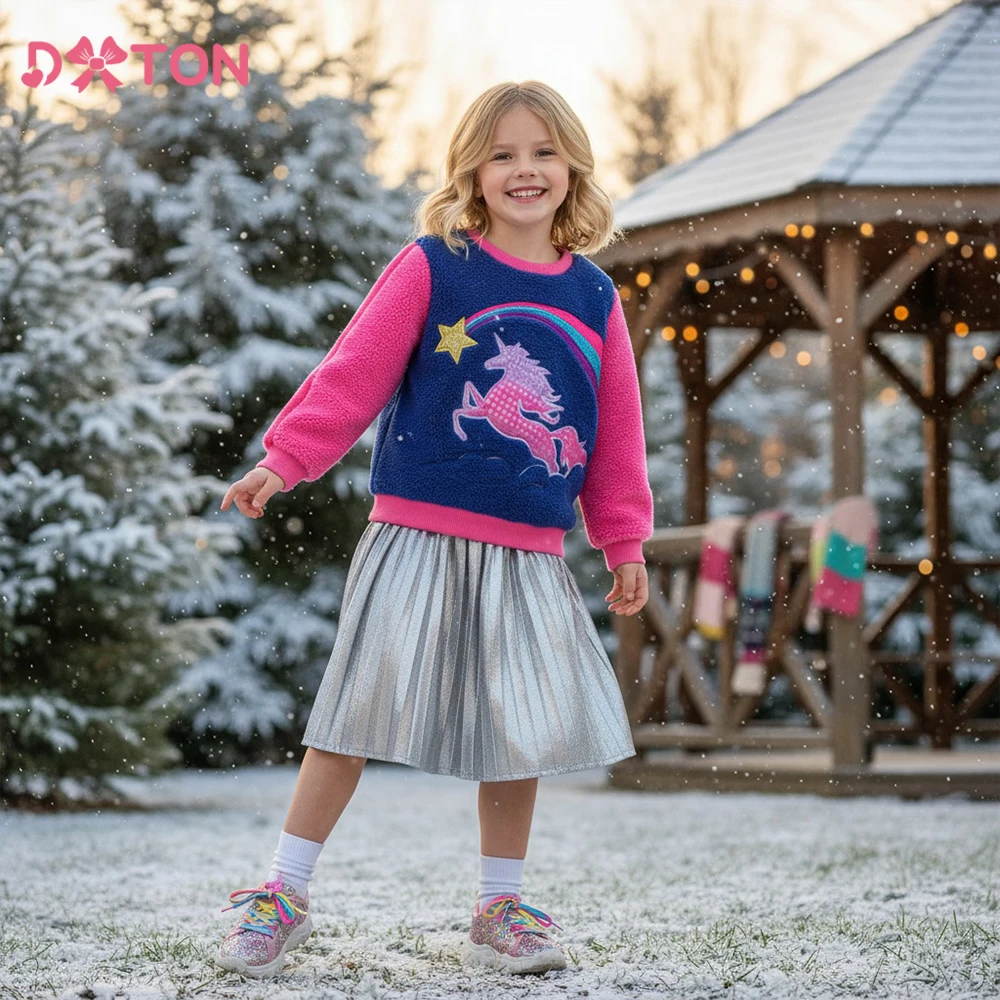 Dxton Sudadera polar gruesa para niña – Cálida prenda invernal - imagen 2