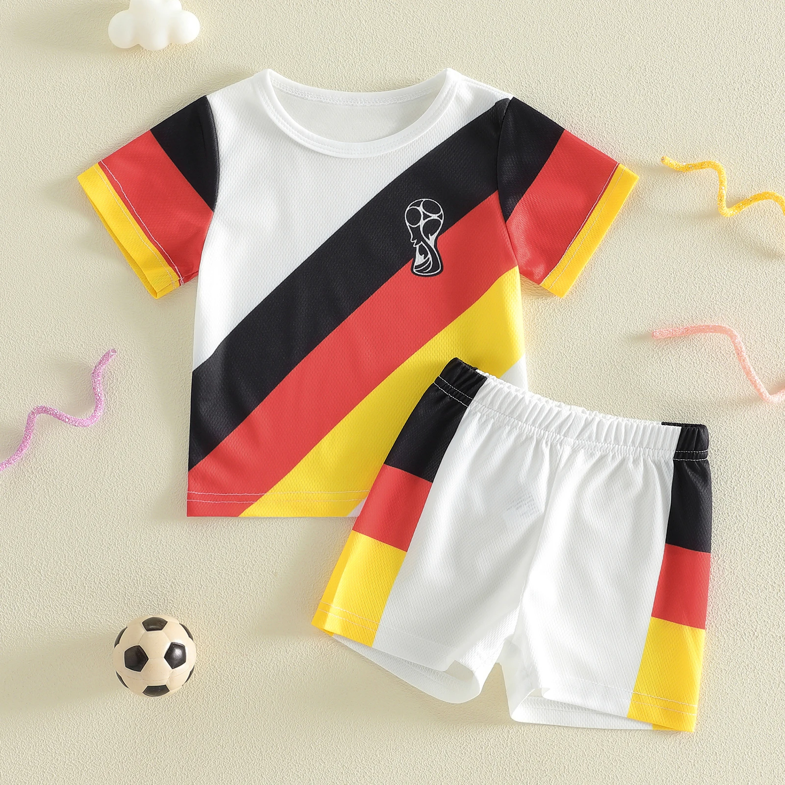 Conjunto de fútbol para bebé con jersey y pantalón corto - imagen 3