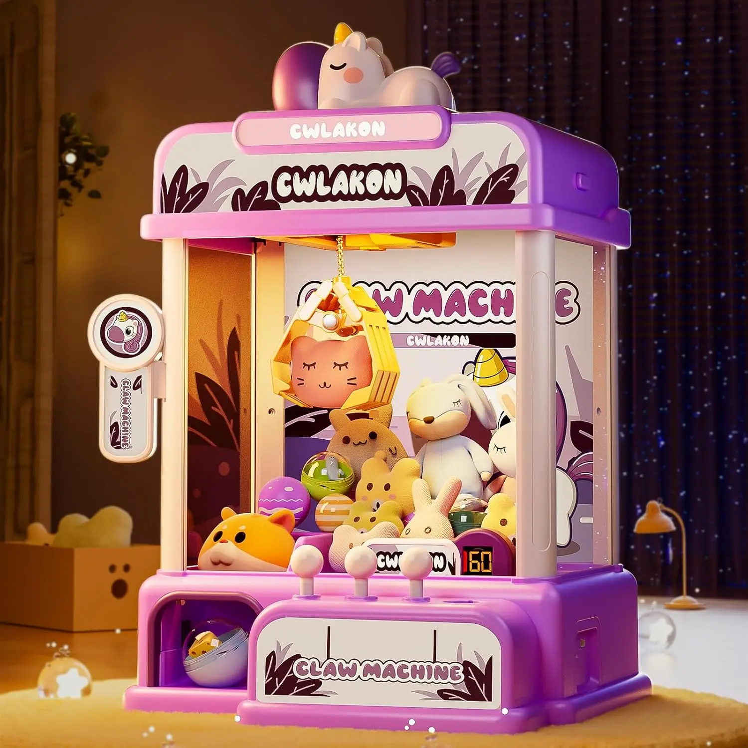 Máquina de garra infantil con mini expendedor de unicornios sonoro - imagen 5