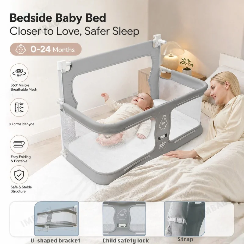IMBABY cuna de colecho portátil plegable sin formaldehído - imagen 4