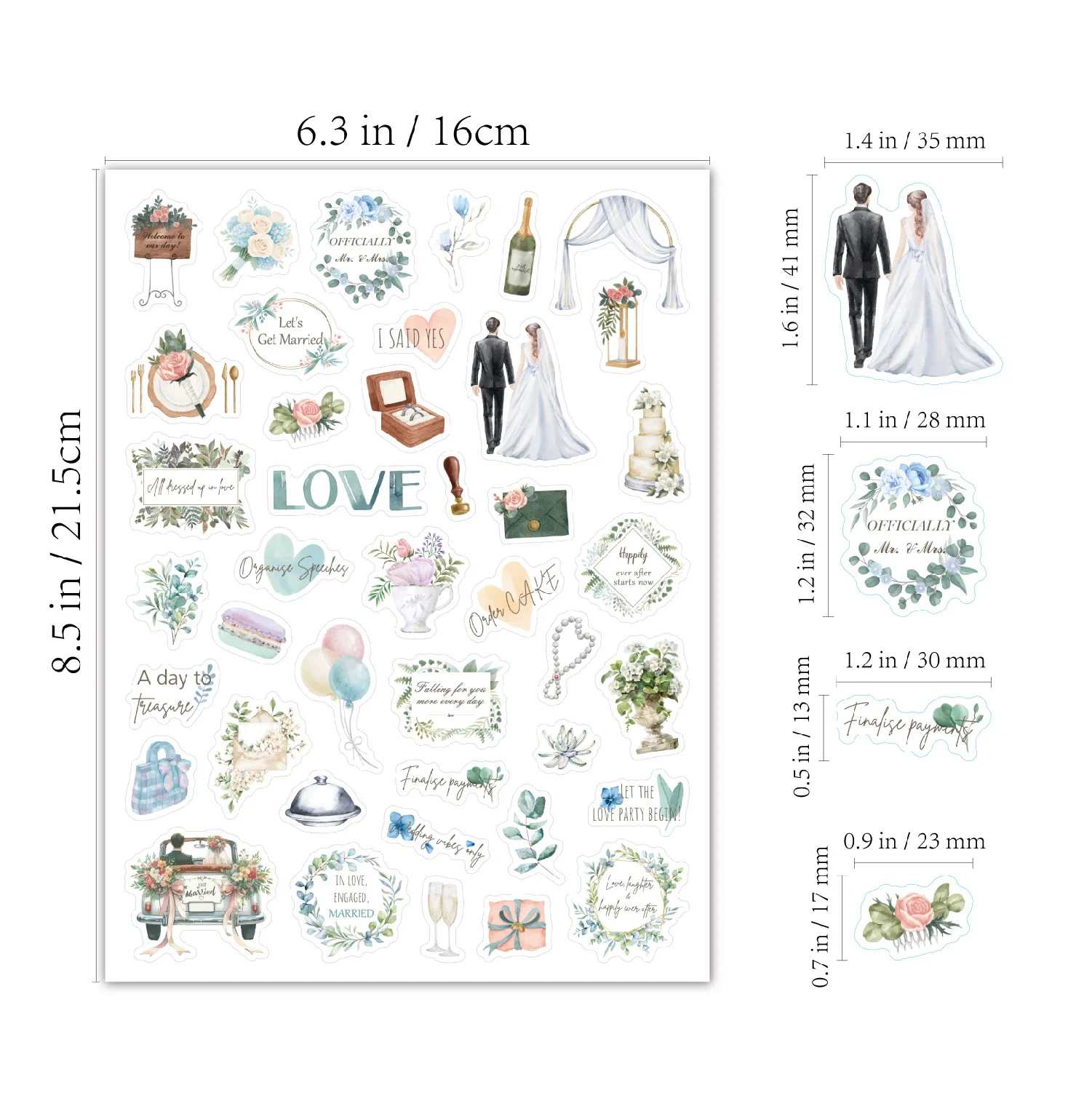 Pegatinas románticas autoadhesivas para plan, álbum y recortes DIY - imagen 4