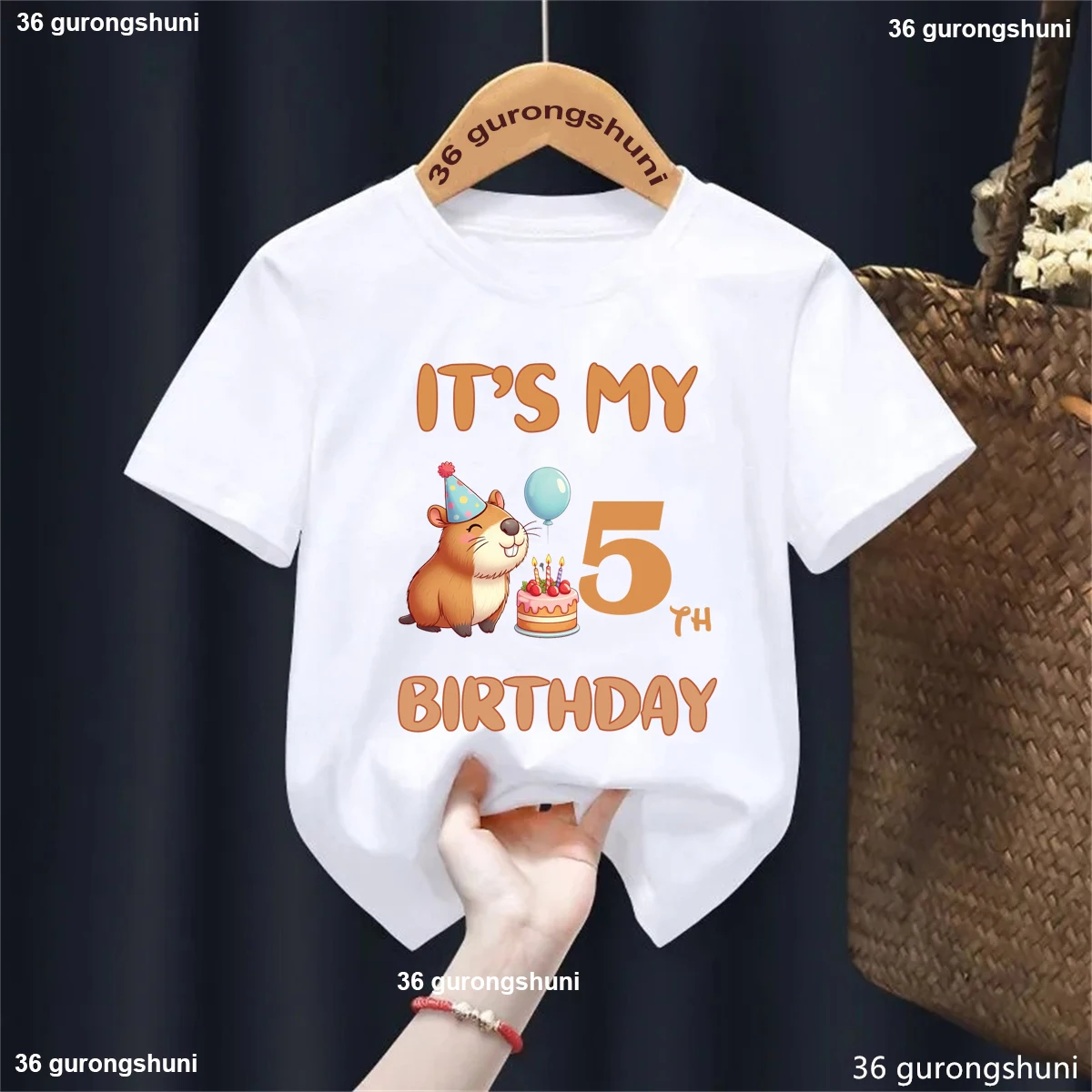 Camiseta infantil capibara – Diseño birthday - imagen 5