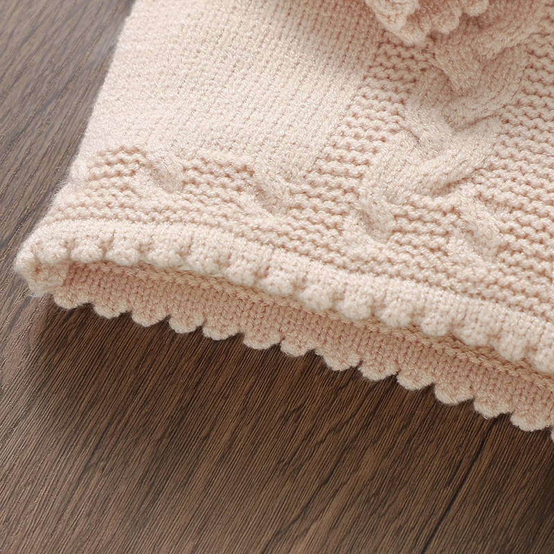 Conjunto de punto invierno para bebé – Suéter con cuello de tortuga y pants - imagen 3