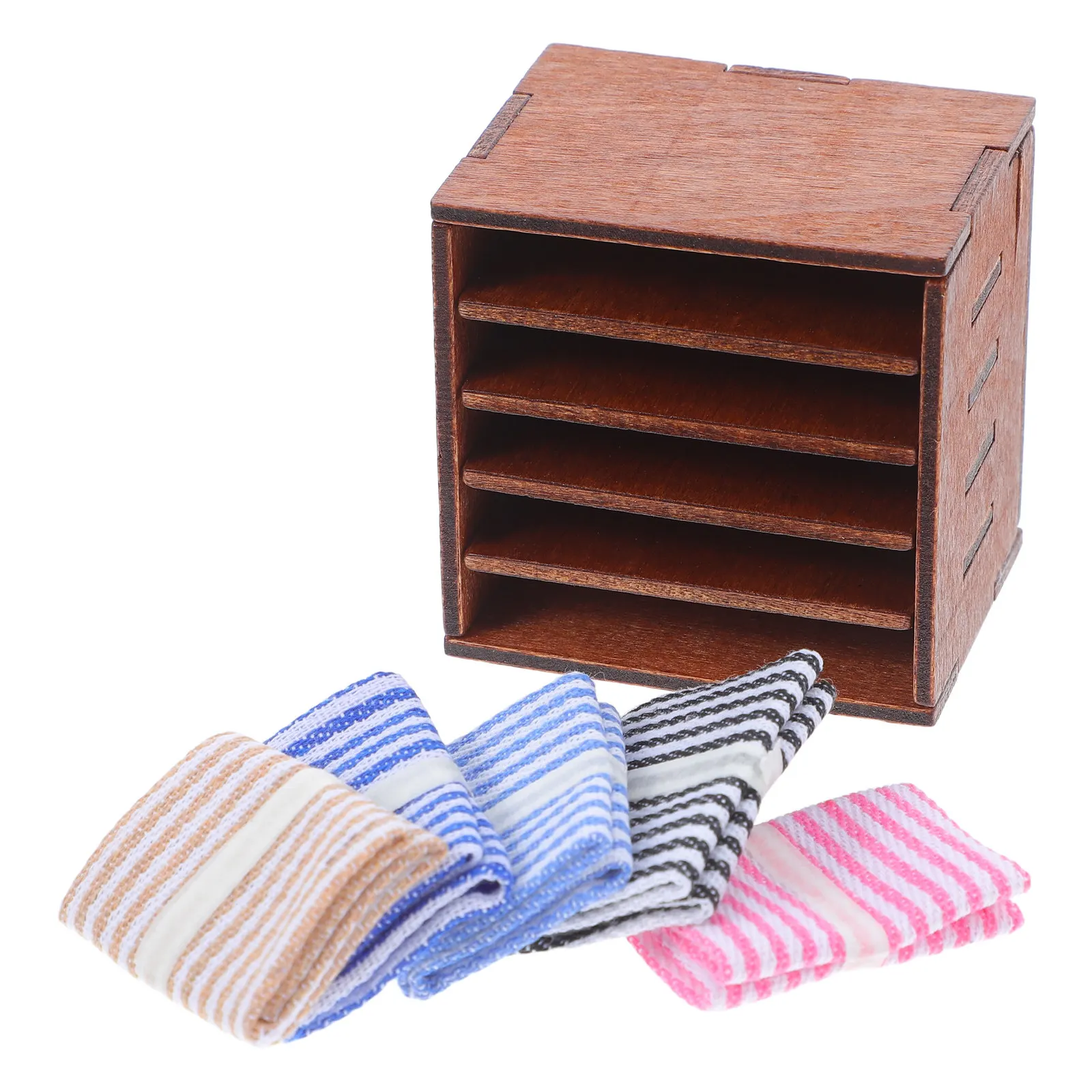 Mueble de almacenamiento de tela para casa de muñecas en miniatura - imagen 5