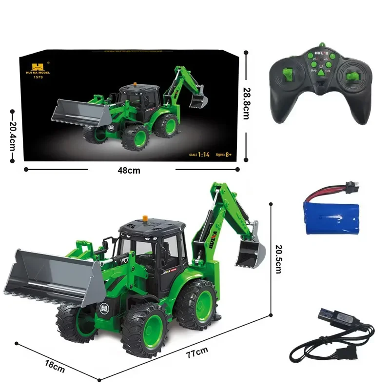 HUINA 1579 excavadora de control remoto bidireccional con luces - imagen 3