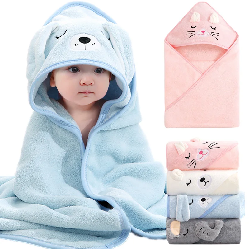 Toalla de baño bebé con capucha animal absorbente suave cómoda - imagen 4