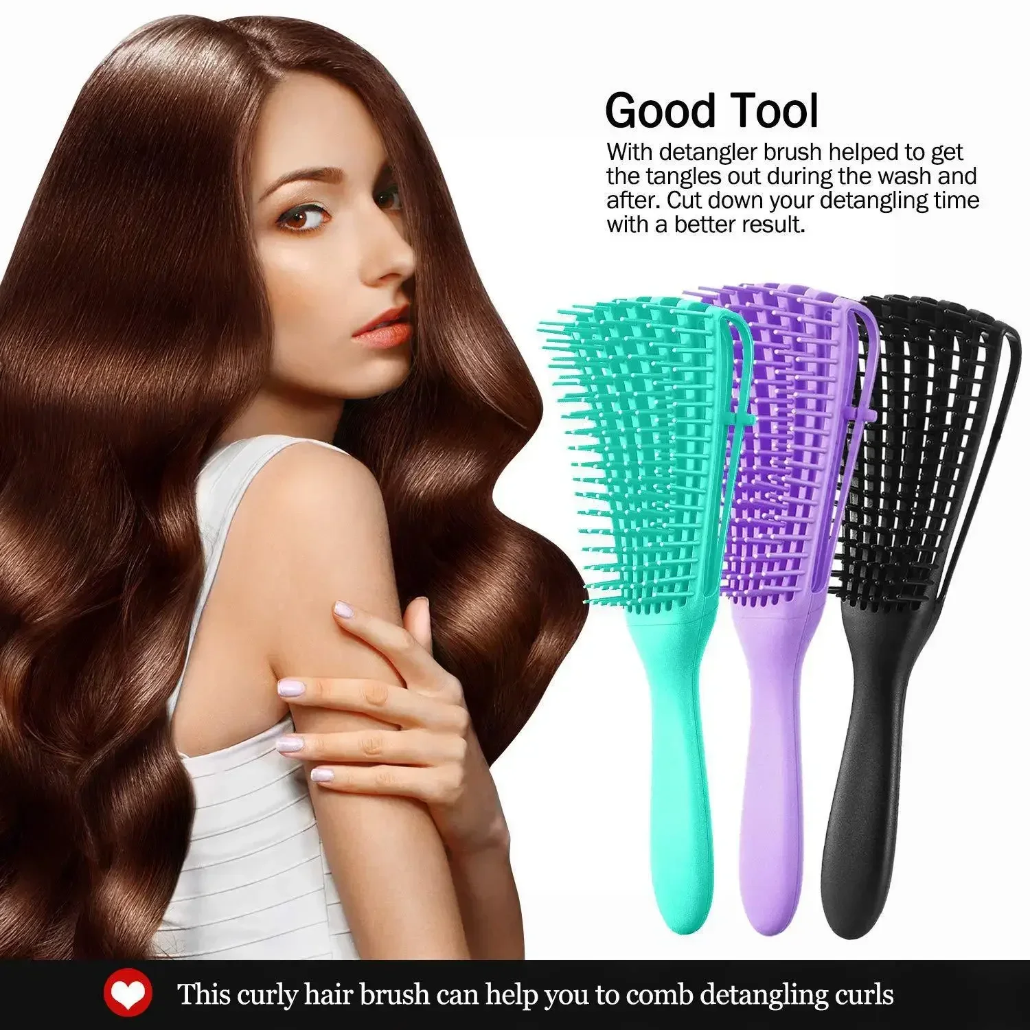 Cepillo desenredante infantil mágico para el cabello sin tirones - imagen 4