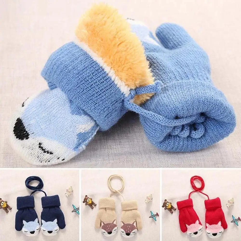 Guantes de punto gruesos y cálidos para bebés y niños de invierno - imagen 5