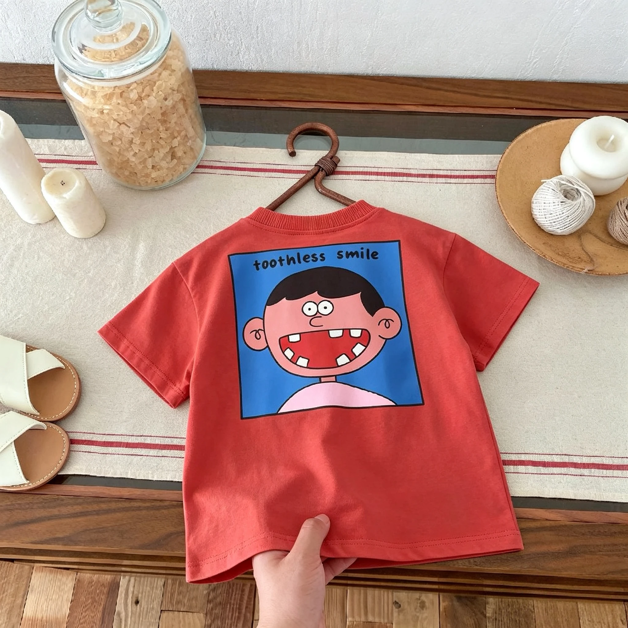 Camiseta infantil de algodón con estampado dibujos estilo verano - imagen 4