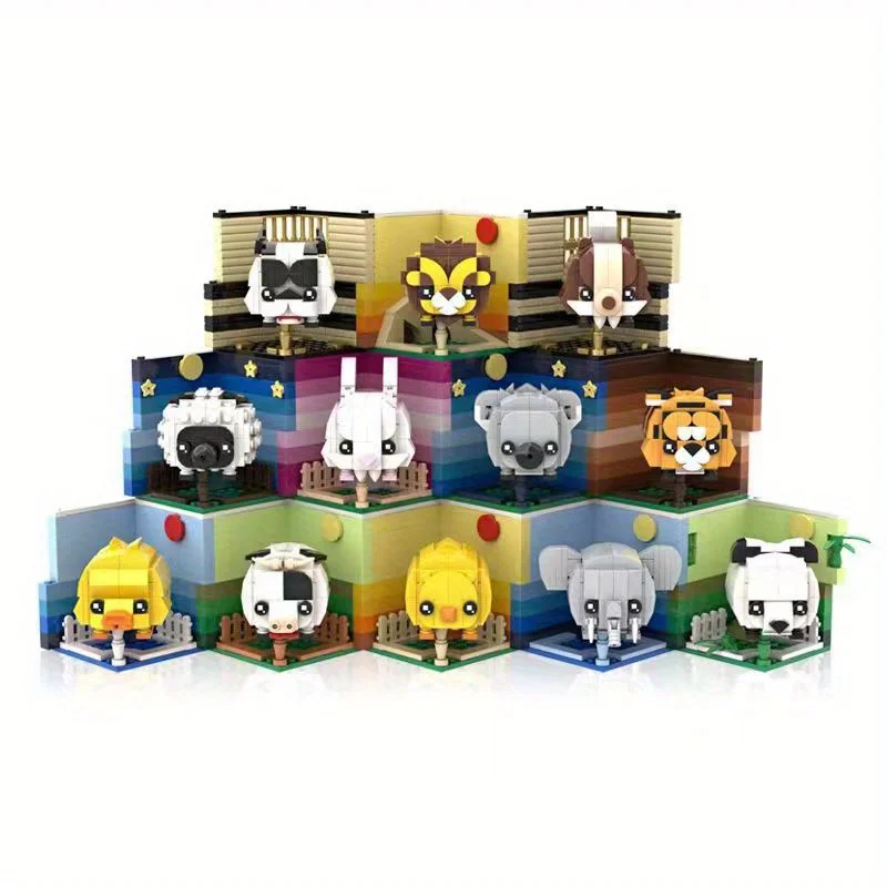 Bloques de construcción de panda, koala y tigre