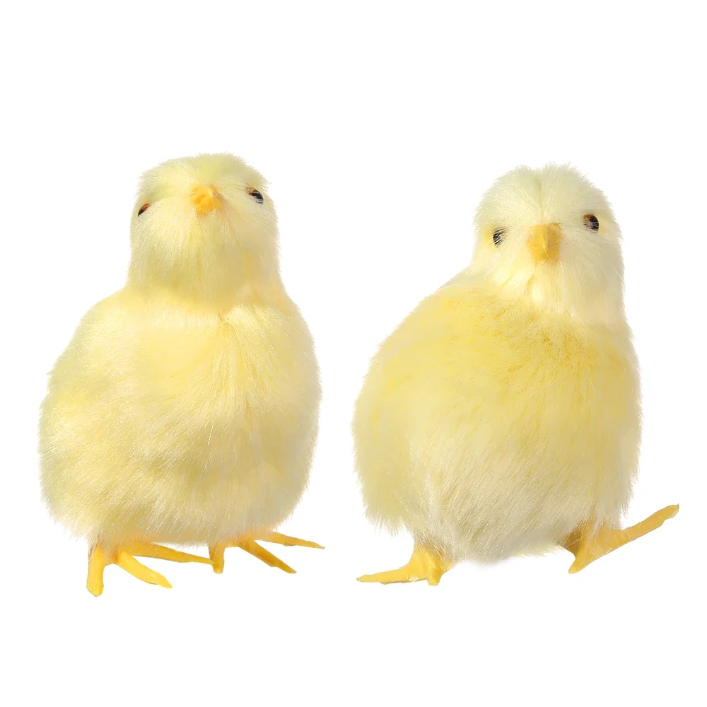 Figura de pollito Pascua peludo realista para decorar el hogar - imagen 5