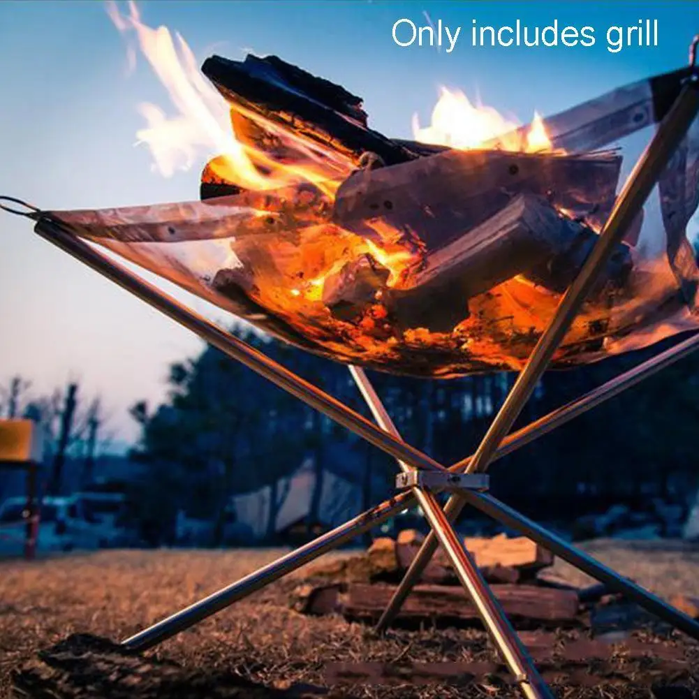 Brasero portátil de acero para barbacoa de exterior, fácil montaje - imagen 5