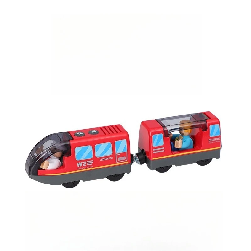 Tren eléctrico para niños con vías de madera y conectores magnéticos - imagen 5