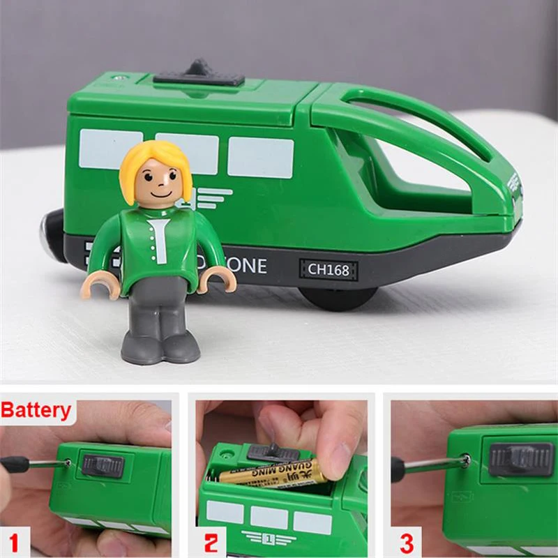Tren eléctrico de madera con vía magnética para niños