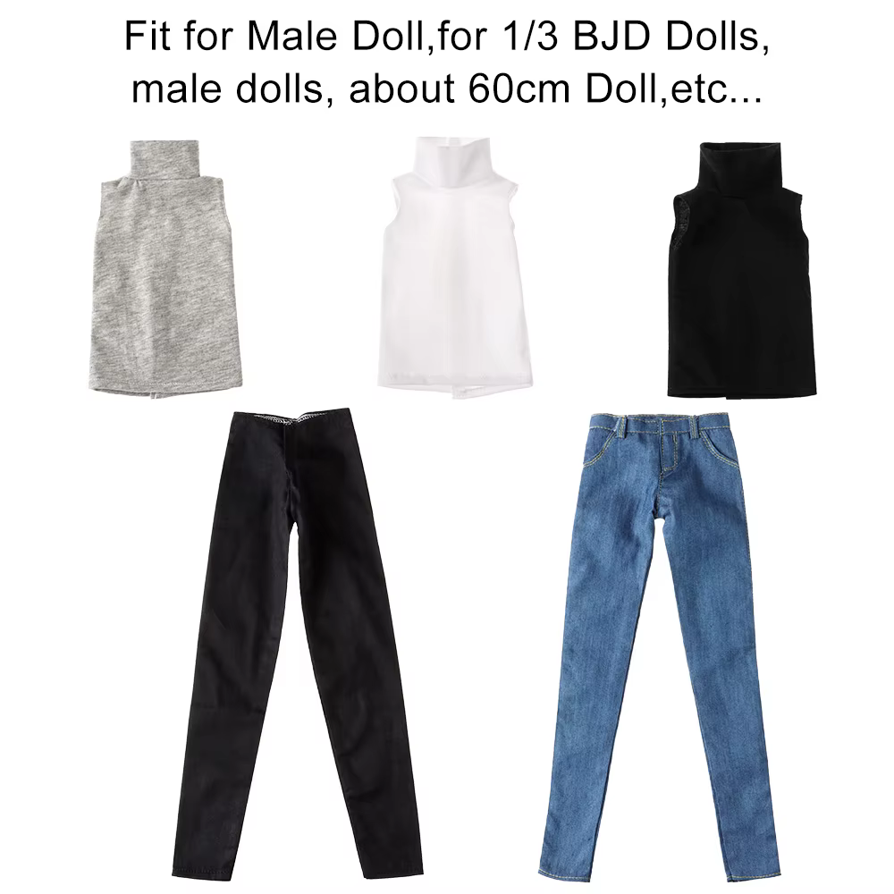 Conjunto de camiseta y vaqueros de algodón para muñeca BJD