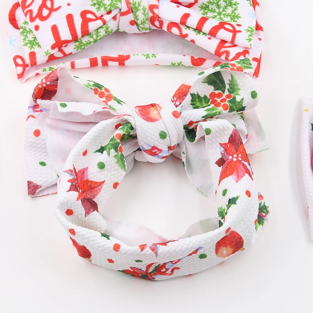 Diademas navideñas para bebé con copo de nieve, ciervo y lazo festivo - imagen 2