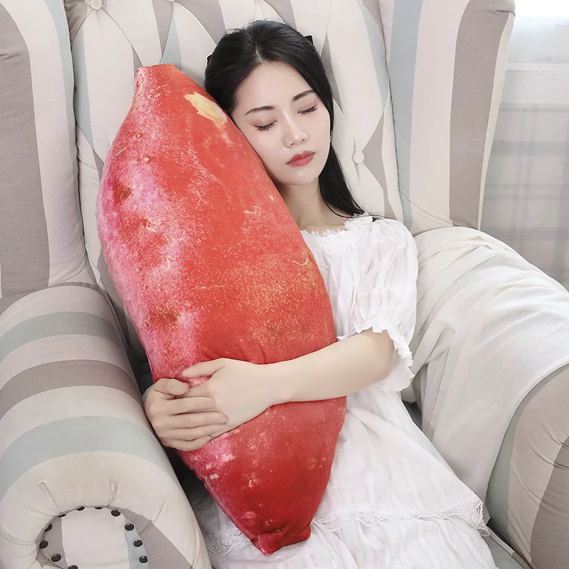 Almohada de camote de peluche en varios tamaños