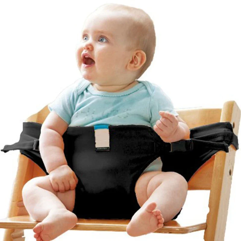 Silla de comedor para bebé con arnés y asiento portátil elástico