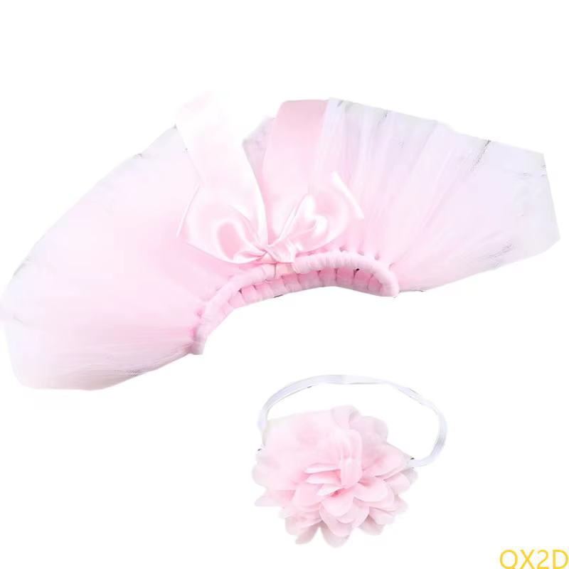 Vestido corto con diadema para sesión de fotografía bebé - imagen 3