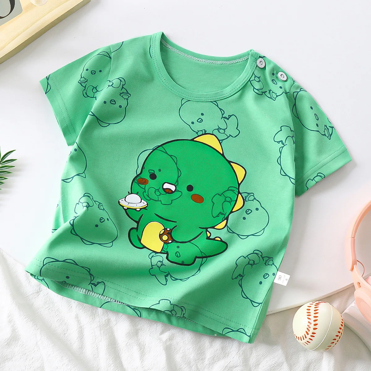 Camiseta manga corta algodón transpirable – Dibujos animados verano - imagen 2