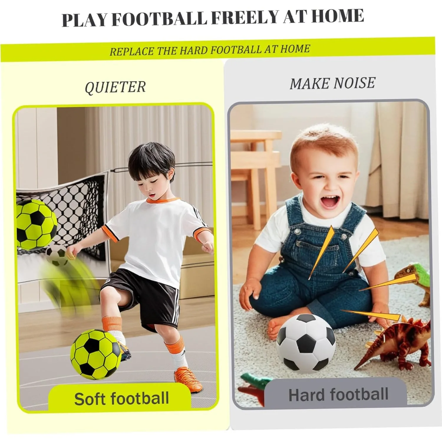 Balón de fútbol silencioso de espuma PU para niños – interior - imagen 4