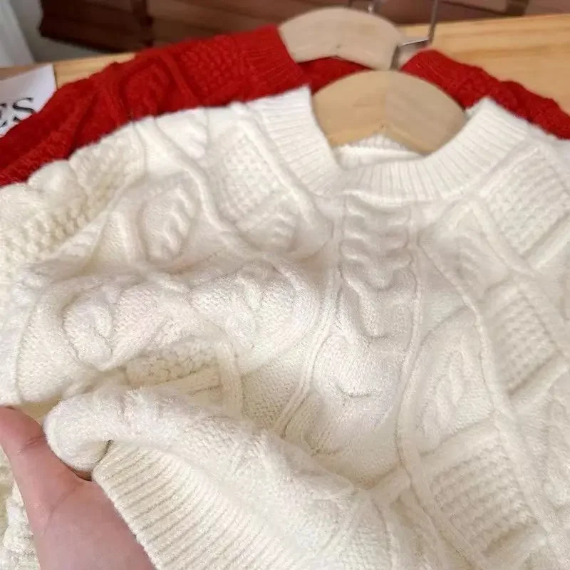 Jersey de punto niña cuello redondo cálido para invierno - imagen 5