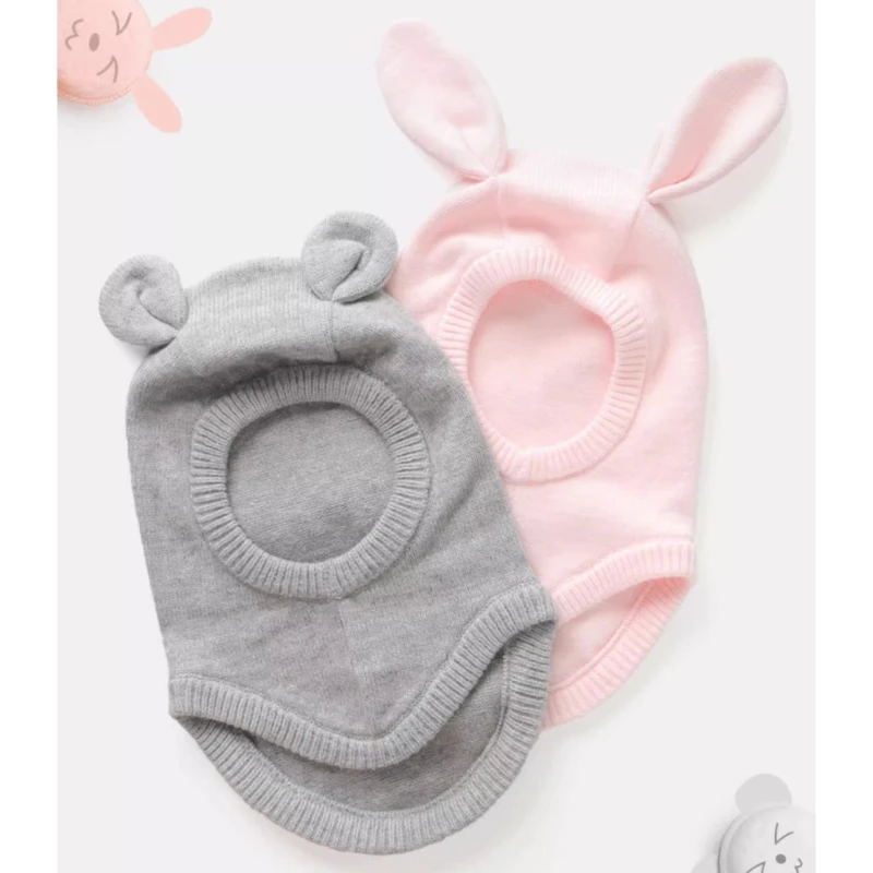 Bufanda-gorro de punto lana con orejas de conejo para bebé - imagen 5