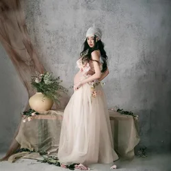 Conjunto de maternidad floral para sesión de fotos con bufanda