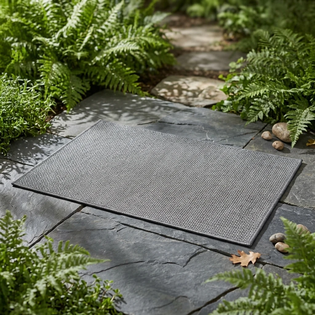 Alfombra de entrada absorbente de lino antideslizante secado rápido - imagen 5