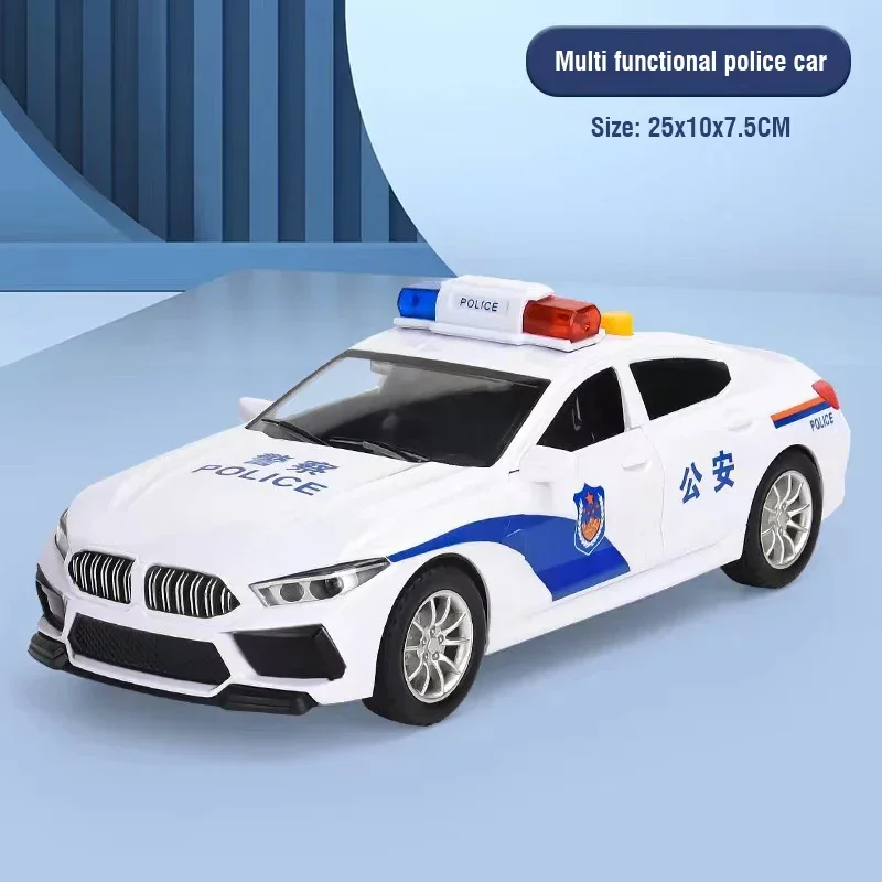 Coche de policía juguete con sonido ligero, metal fundido - imagen 2