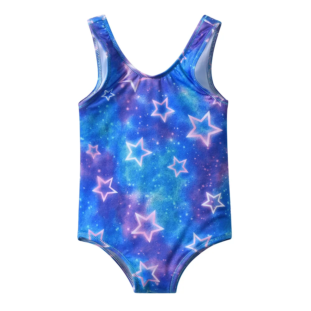 Detalle estampado estrellas traje baño niña DXTON
