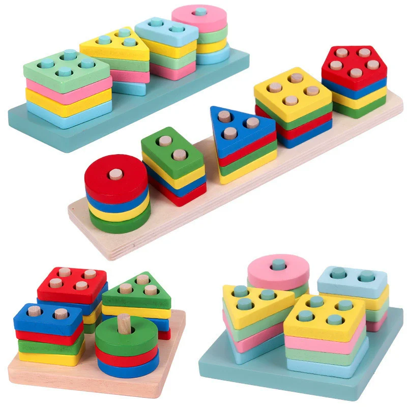 Juguetes Montessori de madera: bloques educativos y rompecabezas - imagen 3