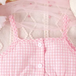 Conjunto de verano de cuadros: sin mangas y bermuda de mezclilla