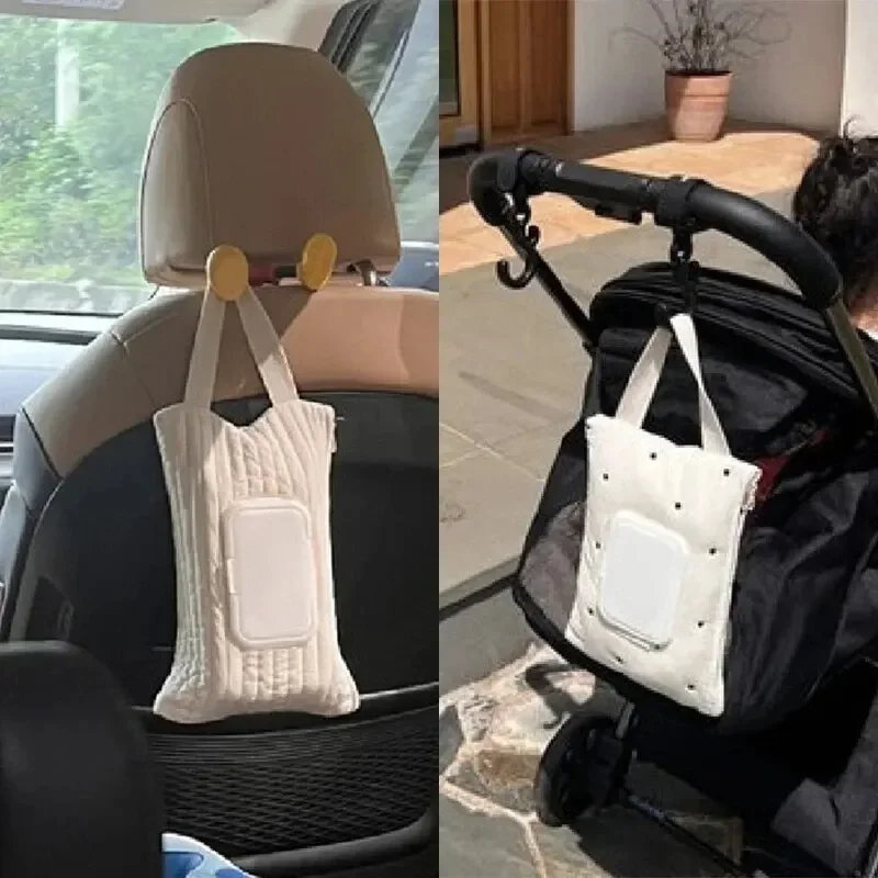 Soporte de pañuelos para coche con diseño a rayas y puntos - imagen 5