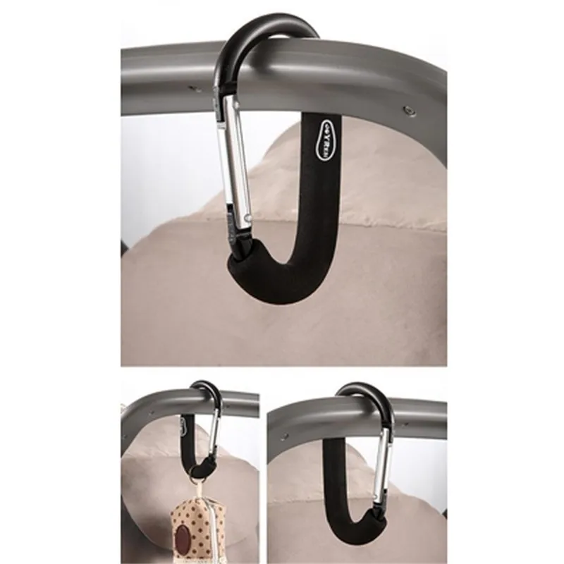 Mosqueton grande para cochecito y bolso - clip de aluminio duradero