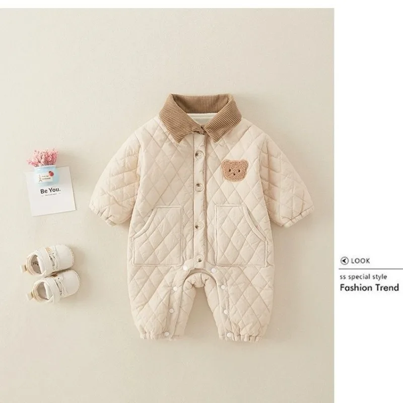 Pijama de una pieza de algodón cálido para bebé en otoño/invierno - imagen 5