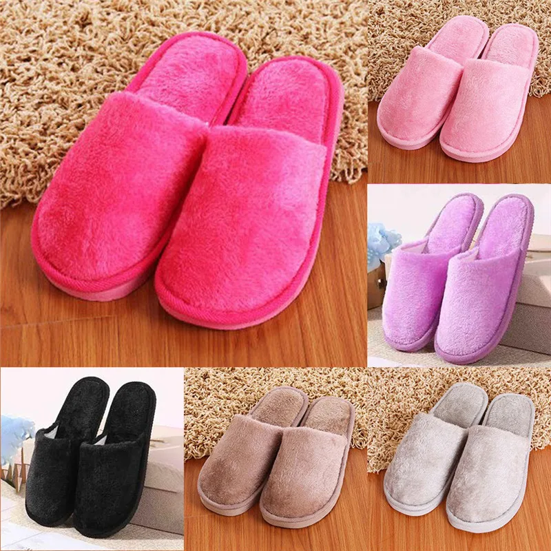 Pantuflas antideslizantes de algodón suaves para casa y dormitorio