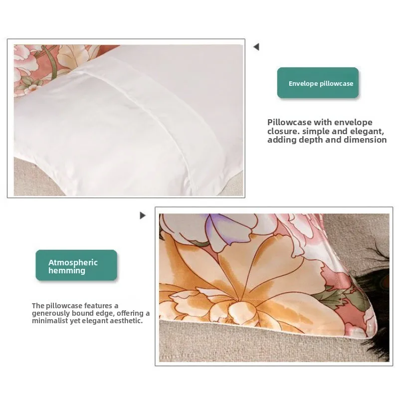 Funda de almohada de seda charmeuse con cierre tipo sobre, estampada - imagen 4
