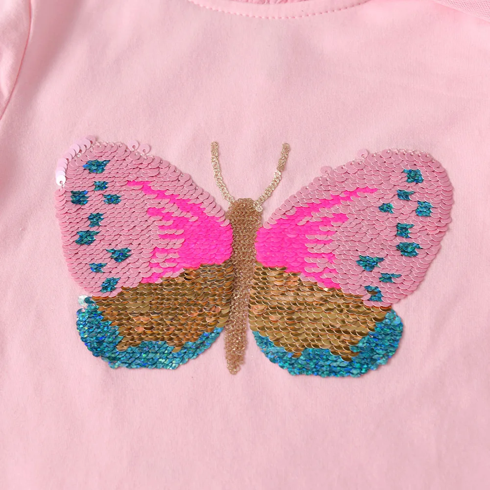 DXTON Camisetas de manga larga para niñas rosa con cuello redondo - imagen 3