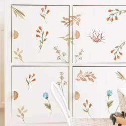 Vinilo decorativo boho con hierbas y flores para habitación infantil