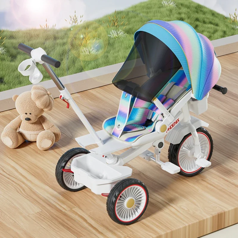 Triciclo infantil convertible en carro paseo ligero para viaje - imagen 2