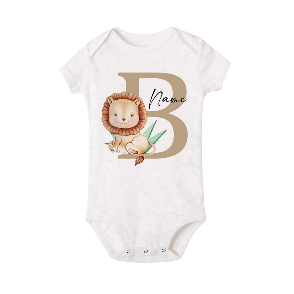 Pelele personalizado con nombre - Estampado Safari para recién nacido - imagen 2